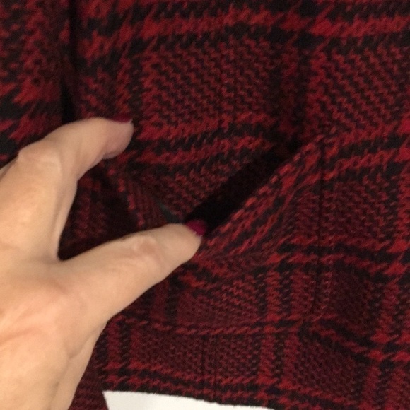 Talbots red and black wool jacket, petite medium - Picture 4 of 5